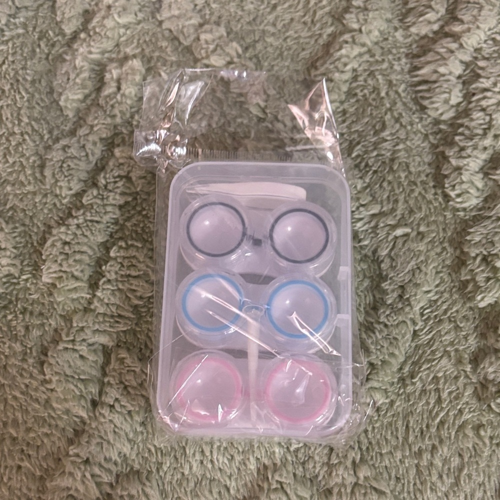 Contact Lens Case Set with Colorful Lids